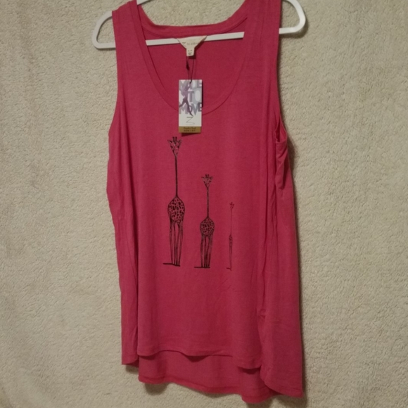 Z by Zobha Graphic Tank XL Pink with Giraffes - Picture 1 of 5
